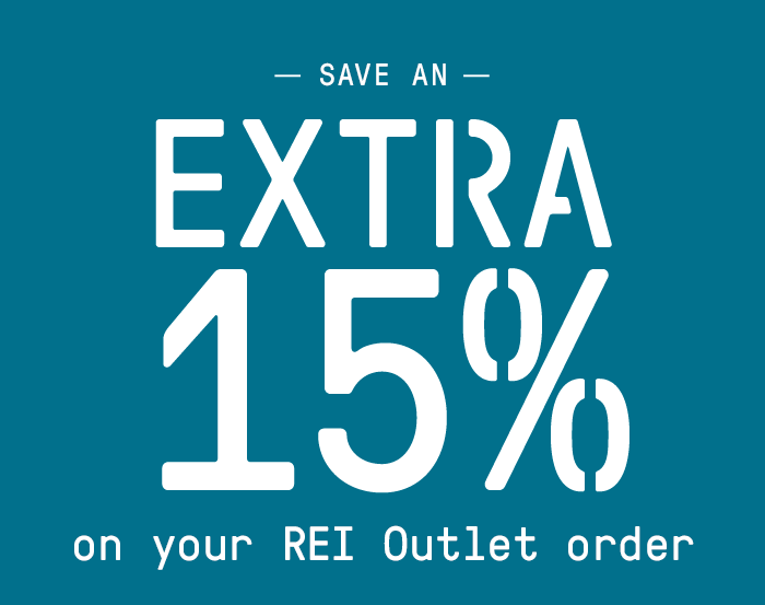 SAVE AN EXTRA 15% on your REI Outlet order