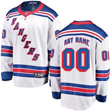 Men's Fanatics Branded White New York Rangers Away Breakaway Custom Jersey