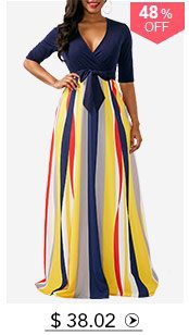 V Neck Half Sleeve Printed Maxi Dress