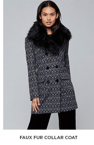 Faux Fur Collar Coat