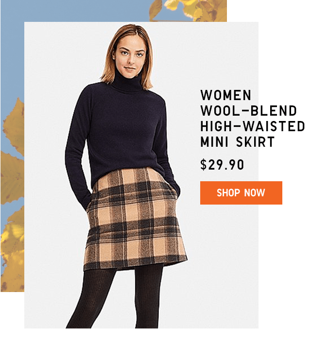 WOMEN WOOL-BLEND HIGH-WAISTED MINI SKIRT $29.90 - SHOP NOW