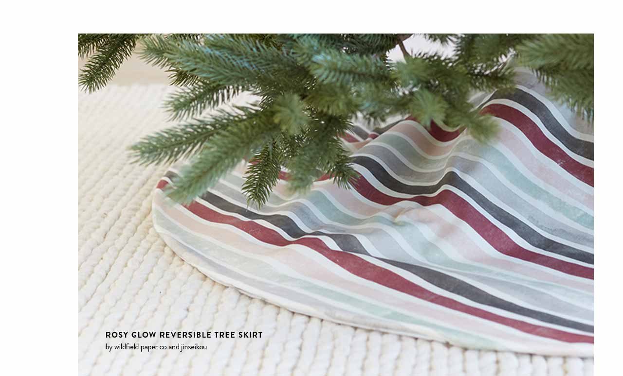  Rosy Glow Reversible Tree Skirt by Wildfield Paper Co. and jinseikou