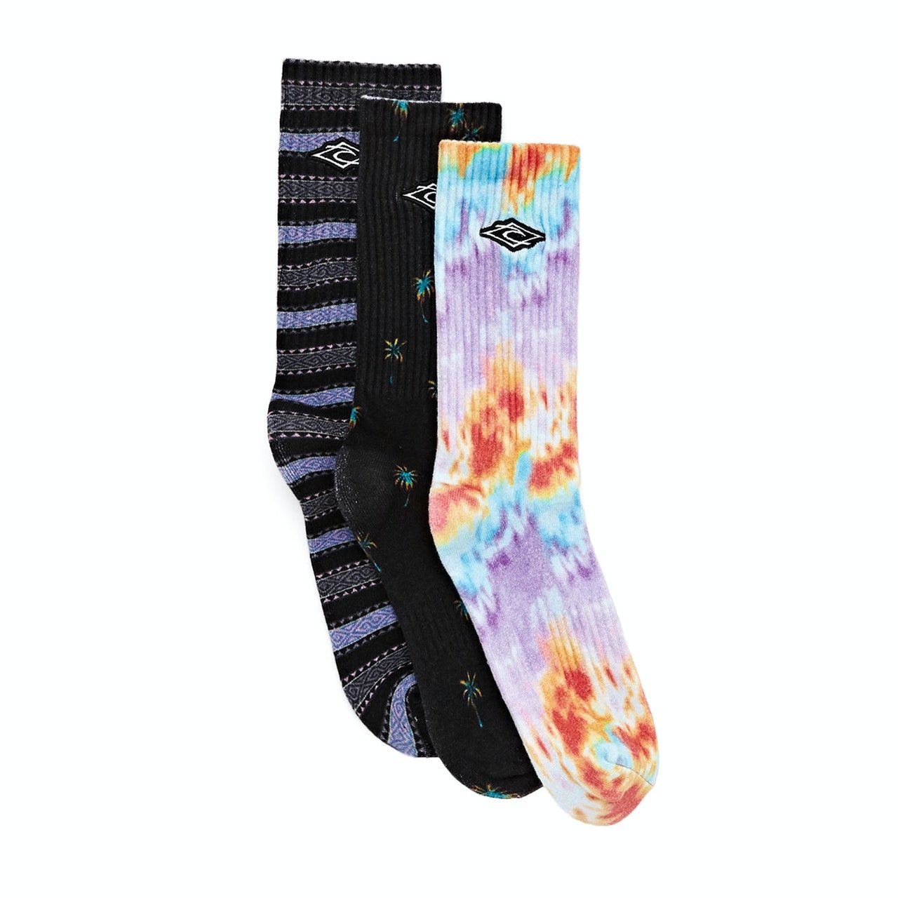 Rip Curl Art Crew 3 Pack Mens Fashion Socks - Multico