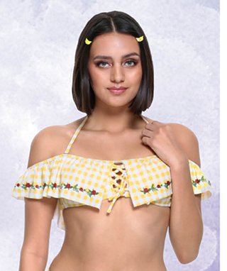Beauty and the Beast Belle Gingham Flounce Swim Top