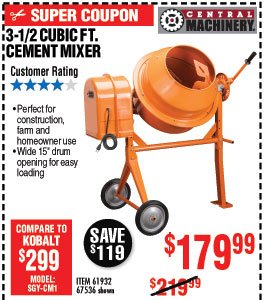 3-1/2 Cubic Ft. Cement Mixer