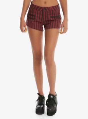 BLACKHEART BLACK & RED STRIPED LOW RISE SHORTS