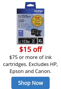 $15 off $75 ink cartridges