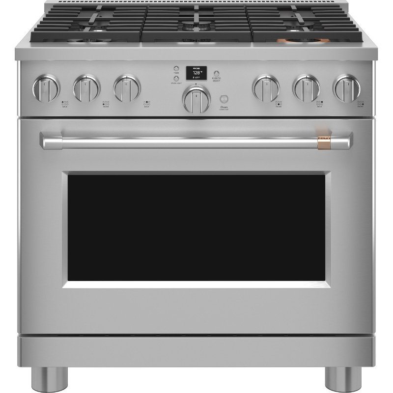 Cafe 36 Inch Commercial Dual Fuel Oven Smart Range - Stainless Steel