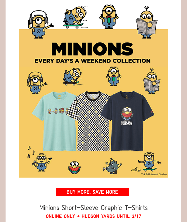 MINIONS SHORT-SLEEVE GRAPHIC T-SHIRTS - BUY MORE, SAVE MORE