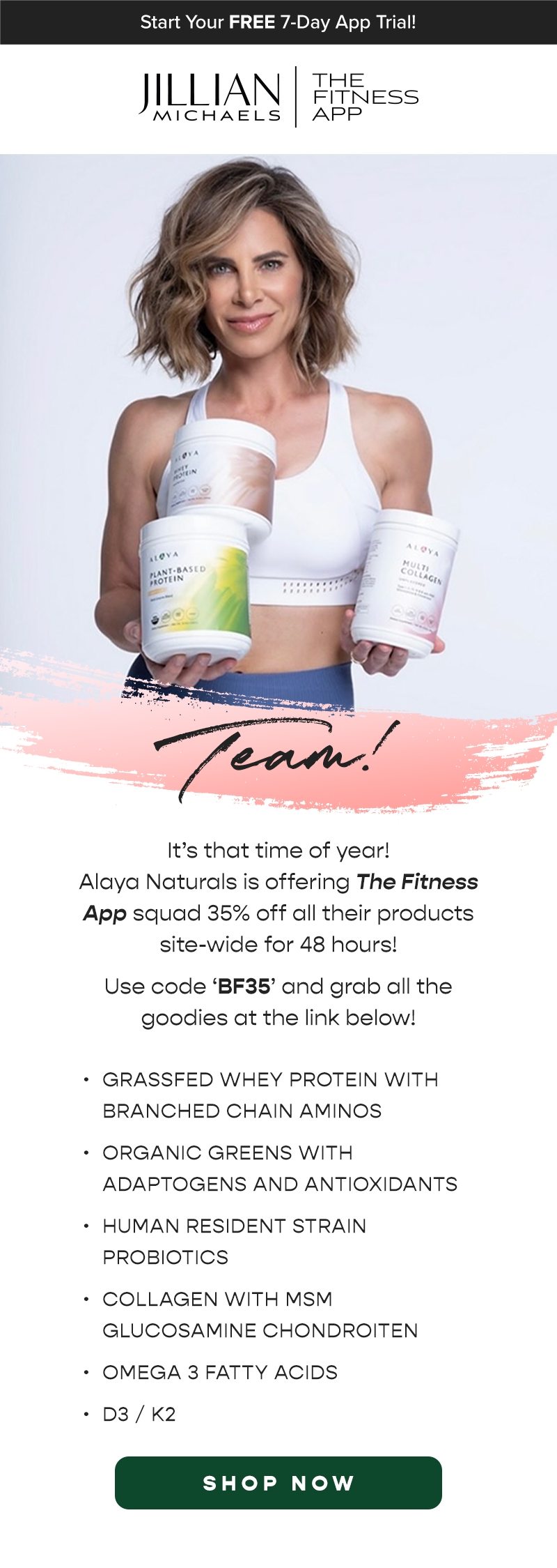 Jillian Michaels Newsletter - Alaya Naturals