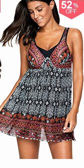 Cutout Back Spaghetti Strap Padded Swimdress