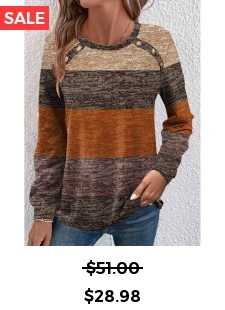 Dark Camel Button Striped Long Sleeve T Shirt