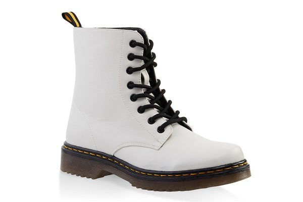 Rubber Sole Lace Up Combat Boots