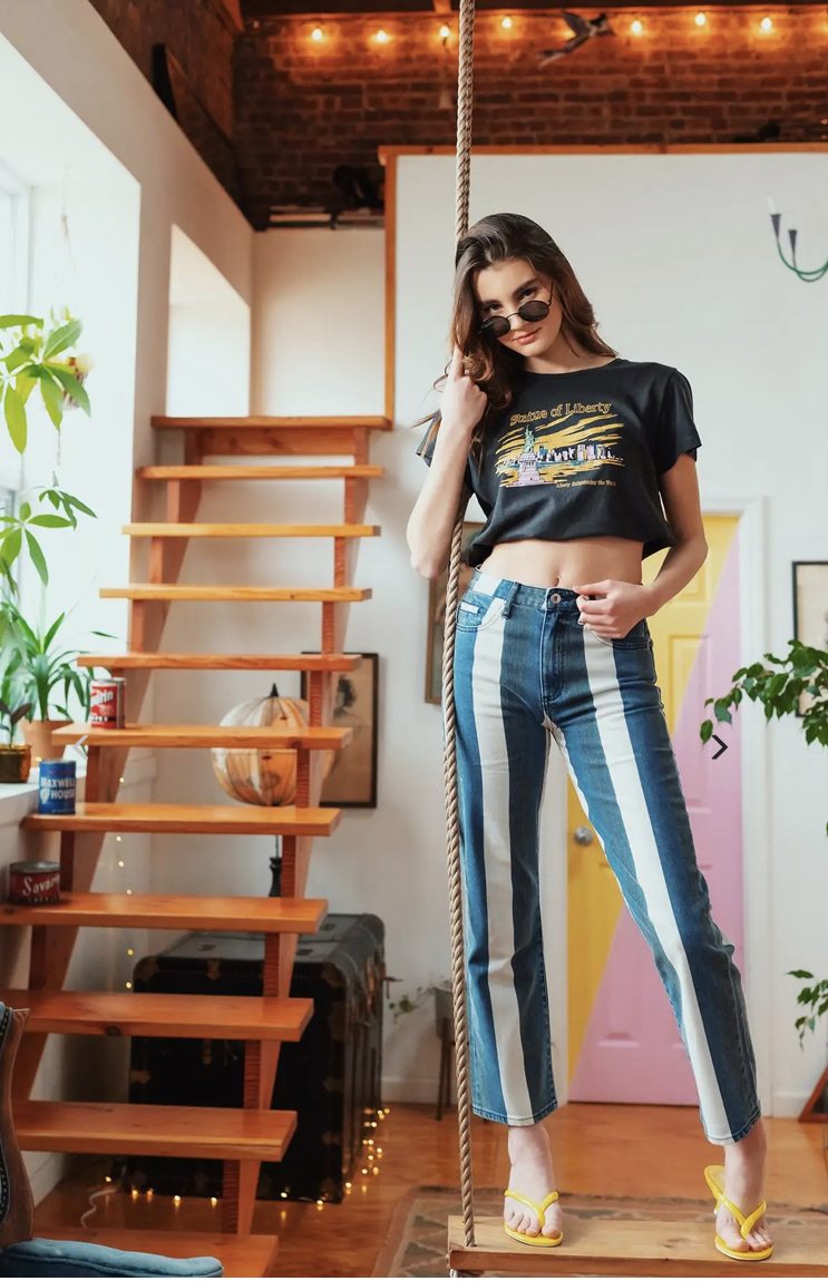 HIgh Rise Retro Stripe