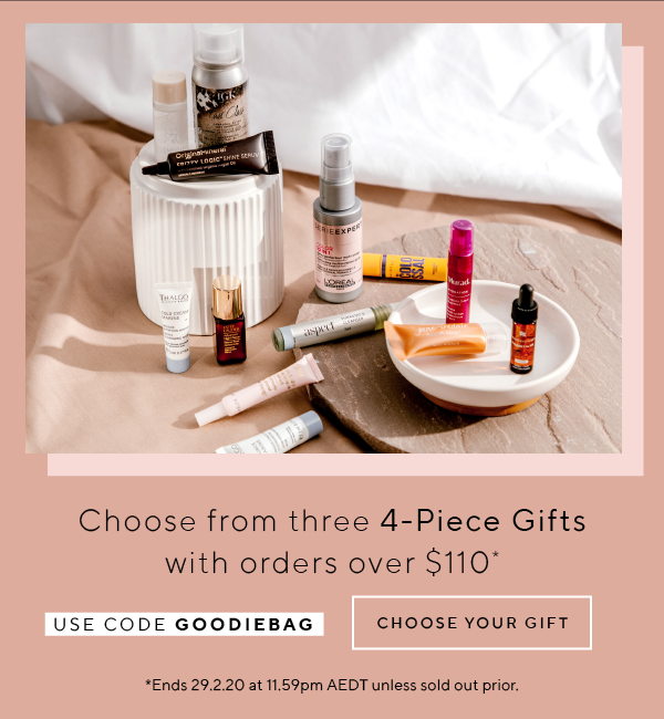Choose from three 4-piece gifts with orders over $110