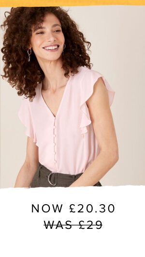 Ruffle short sleeve blouse pink £20.30 Price reduced from£29.00