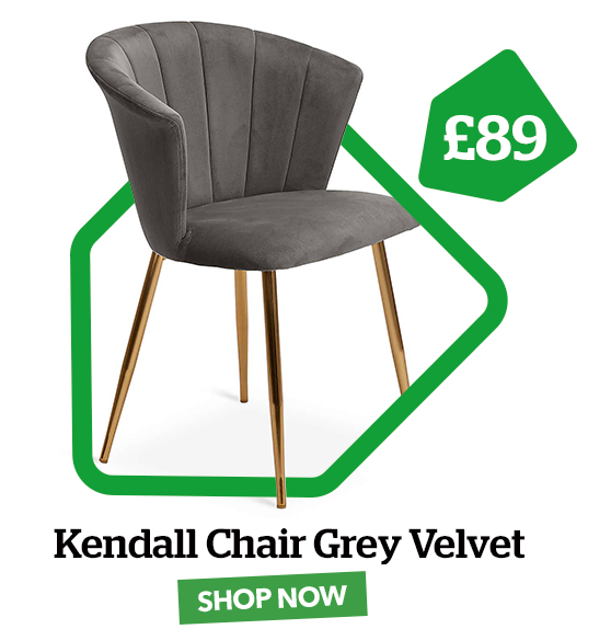 Kendall Chair Grey Velvet £89
