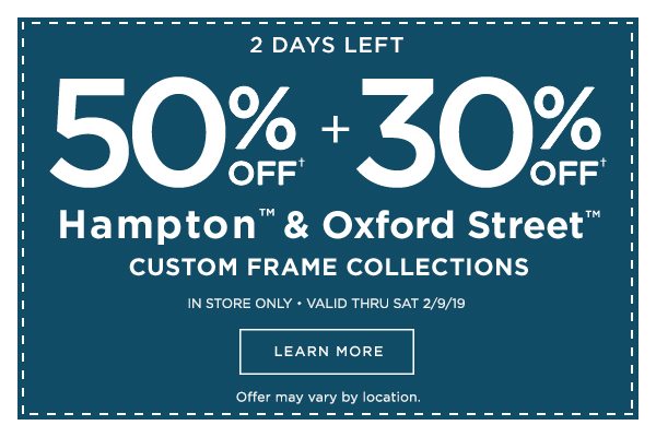 50 + 30% OFF Hampton & Oxford Custom Frame Collection