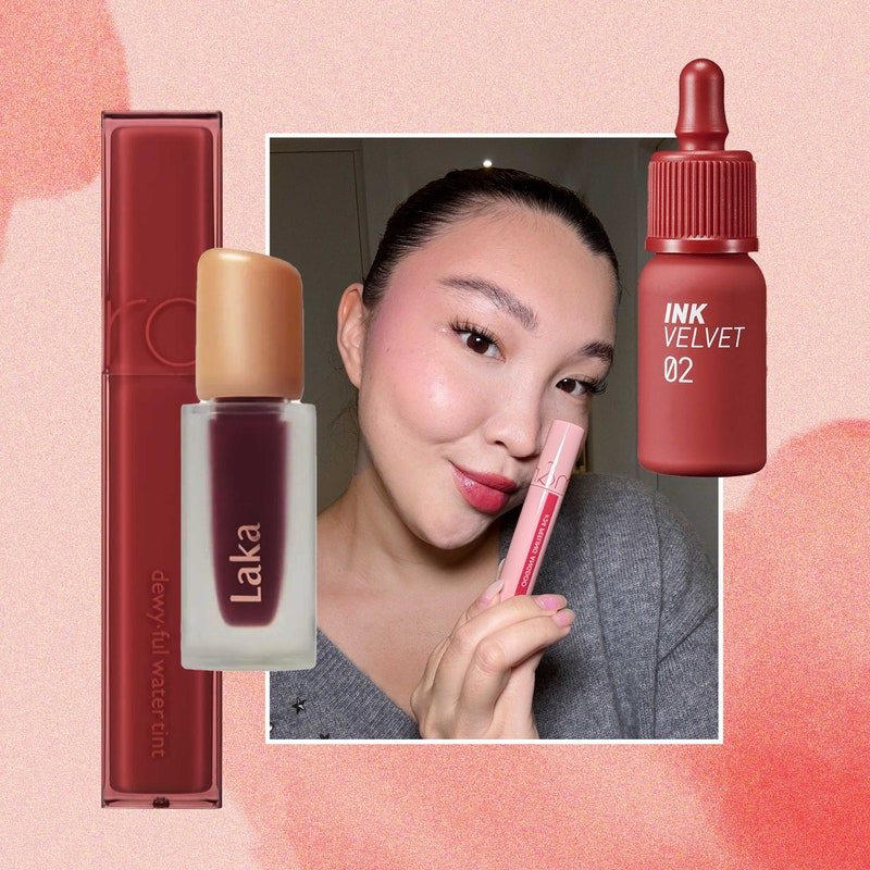 Korean lip stains collage