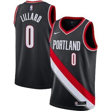Nike Damian Lillard Portland Trail Blazers Black 2020/21 Swingman Jersey – Icon Edition