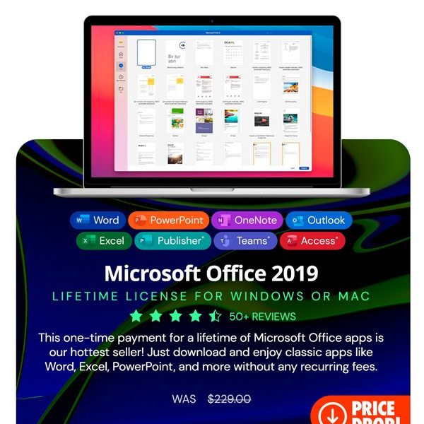 Microsoft Office 2019 for Windows or Mac | Lifetime License