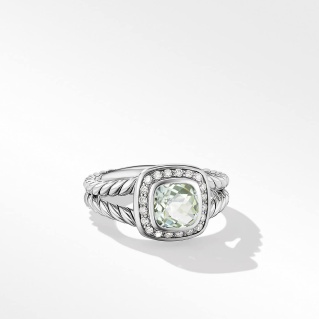 Petite Albion® Ring with Prasiolite and Diamonds