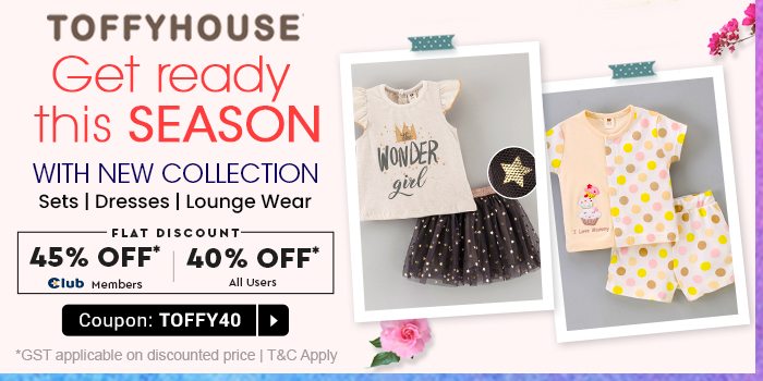 Toffyhouse Flat 45% OFF* Club Mmbers | Flat 40% OFF* All Users