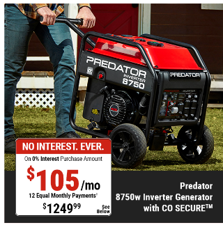 8750 Watt Inverter Generator With CO SECURE™ Technology