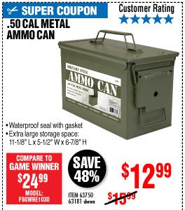 .50 Cal Metal Ammo Can