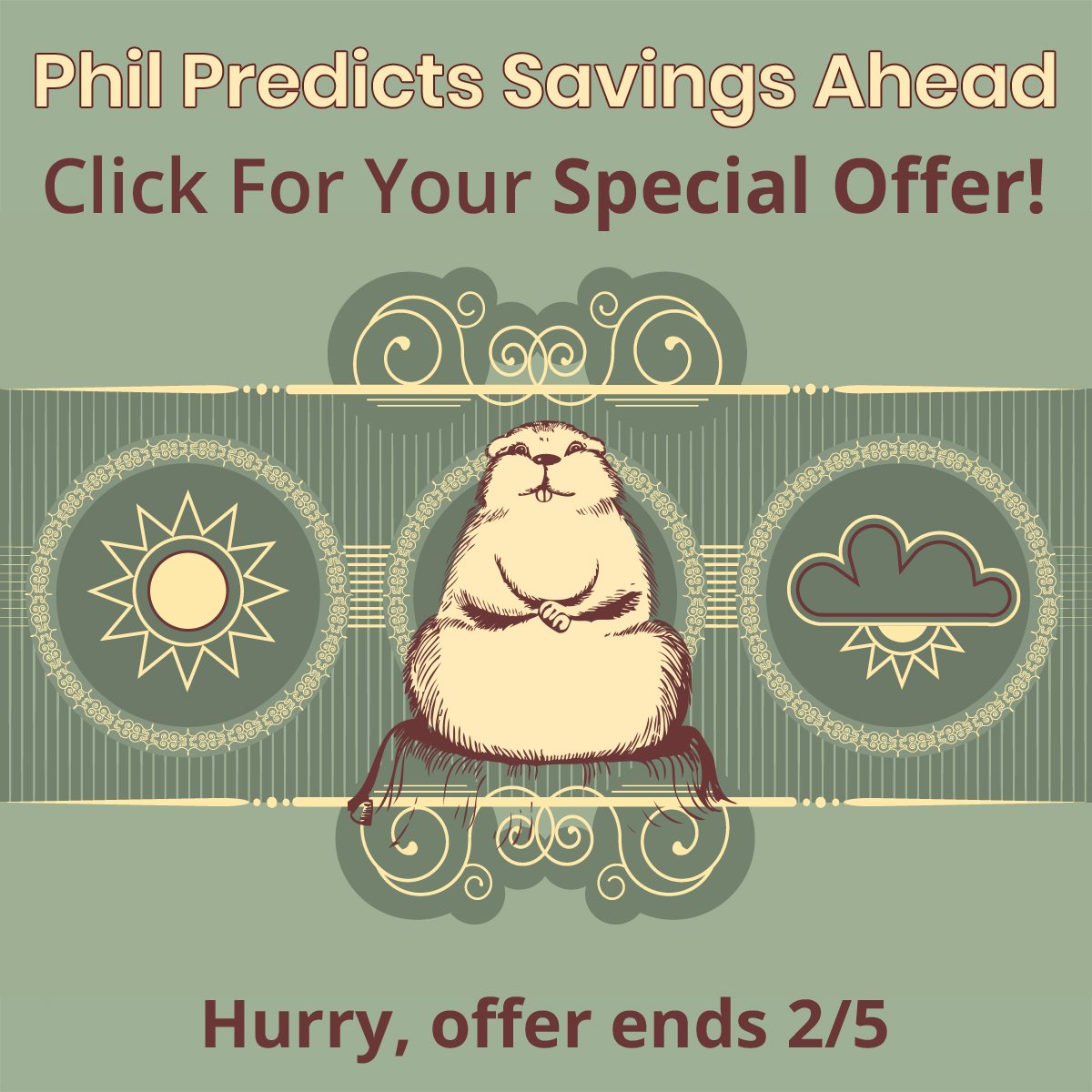 Click for your special offer! Hurry, ends 2/5!