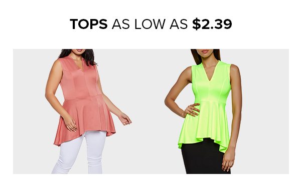 Shop Tops As Low As $2.39