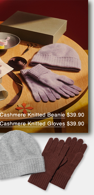 PDP5 - CASHMERE KNITTED BEANIE, AND CASHMERE KNITTED GLOVES