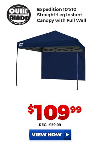 QuikShade Expedition 10'x10' Straight-Leg Instant Canopy with Full Wall