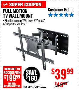  37 in. to 80 in. Full-Motion TV Wall Mount