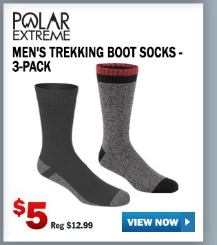 POLAR EXTREME MEN'S TREKKING BOOT SOCKS - 3-PACK