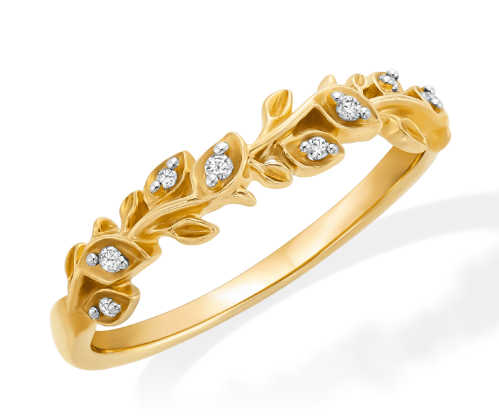 Diamond Stacking Ring 1/20 ct tw Round-cut 10K Yellow Gold