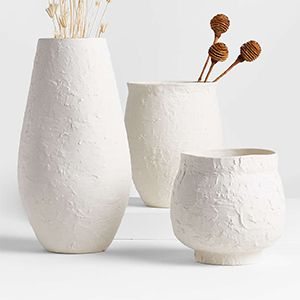 White Textured Vases