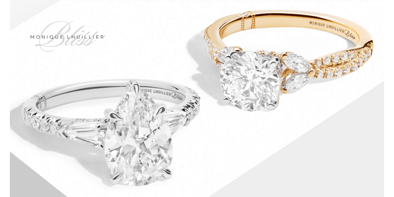 Image showcasing two beautiful MONIQUE LHUILLIER BLISS Diamond Rings.