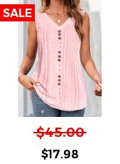 ROTITA Plus Size Button Pink V Neck Tank Top