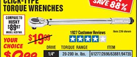  1/4 in. Drive Click Type Torque Wrench 