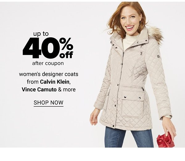 Up to 40% off after coupon women's designer coats from Calvin Klein, Vince Camuto and more - Shop Now