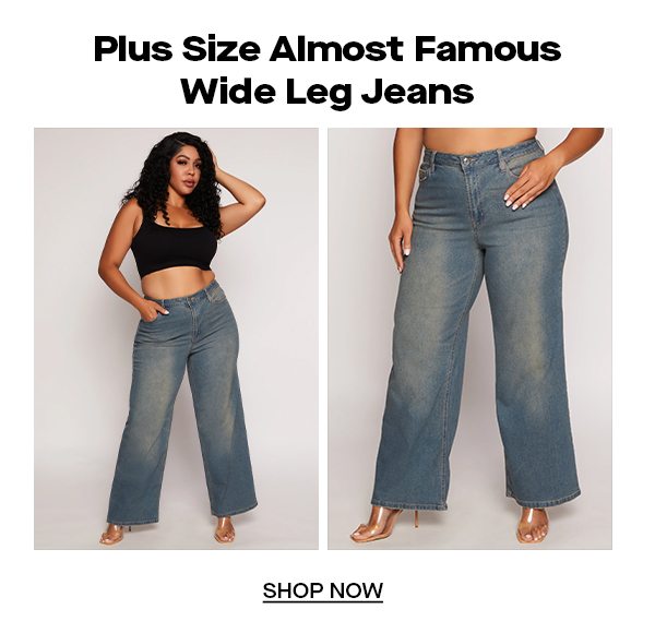 Plus Size Almost Famous Wide Leg Jeans