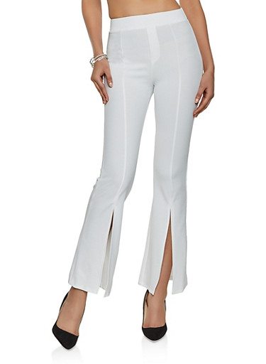 Split Hem Flared Dress Pants