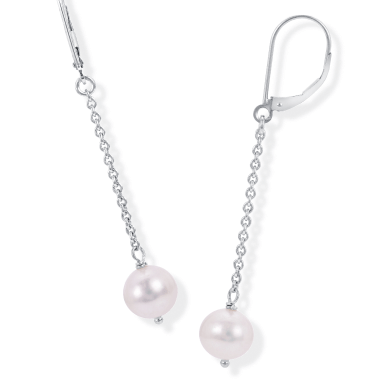 Cultured Pearl Dangle Earrings Sterling Silver