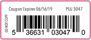 Coupon Barcode PLU 3047