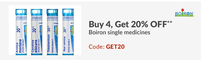 Buy 4, Get 20% OFF* Boiron single medicines
