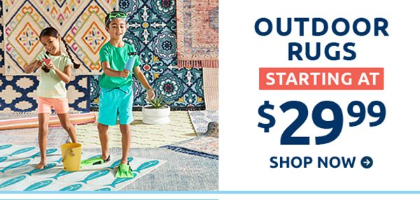 Outdoor rugs starting at $29.99. Shop now.