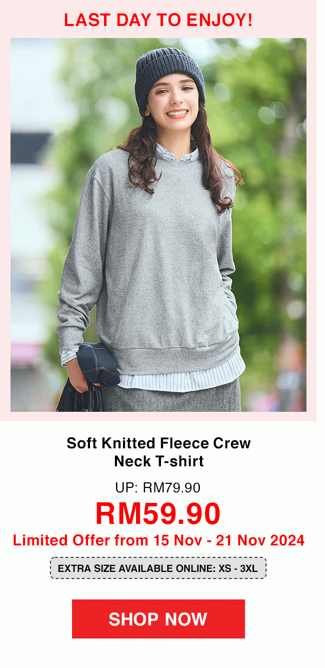 Soft Knitted Fleece Crew Neck T-shirt