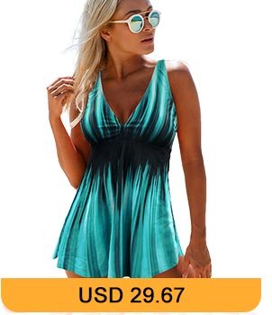 V Neck Printed Open Back Swimdress and Panty 