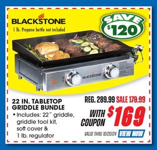 Blackstone 22'' Gas Tabletop 2-Burner Griddle Bundle